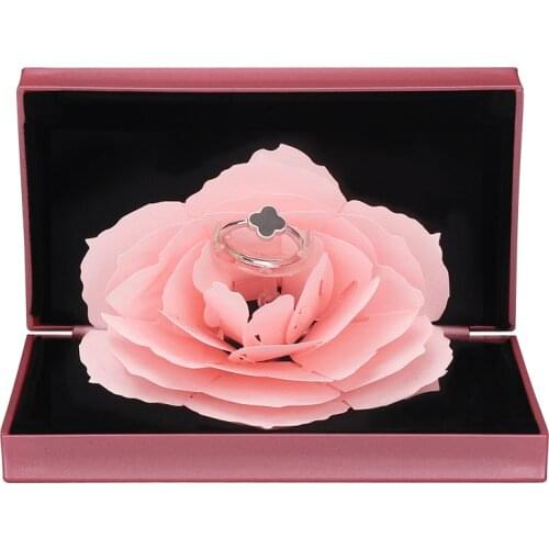 New 3d Plane Immortal Plastic Rose Special Design Jewelry Ring Box For Girl Party Birthday Engagement Gift Many Colors Available