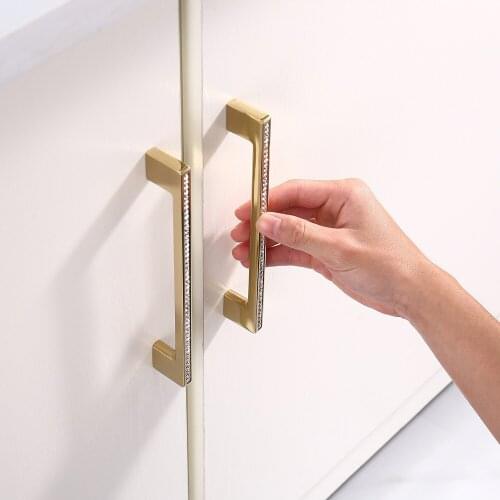 Super Luxury 24K Real Gold Drawer Cabinet Knobs Diamond Sliver Wine Wardrobe Decotation Furniture Knobs Dresser Pul Handlel