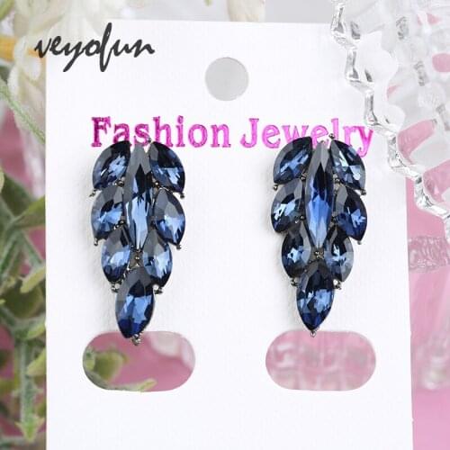 Veyofun Fashion Full Crystal Stud Earrings for Women Jewelry New Wholesale Brinco
