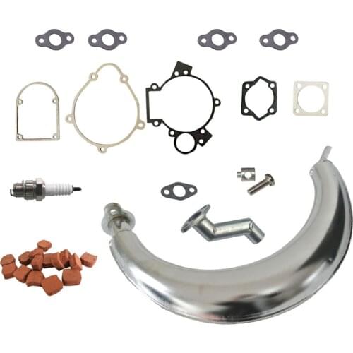 Muffler Exhaust&15xSquare Clutch Pads Fits 66cc 80cc Engine Motorized Bicycle