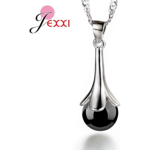High Standard Women Pendant Necklaces 925 Sterling Silver Sexy Red Black Onyx Stone Handmade Flower Choker Female Birthday Gift