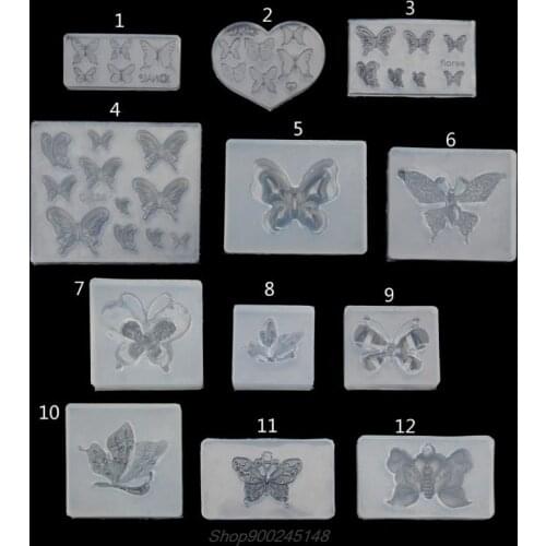 12 Styles Cute Butterfly Silicone Molds Earring Necklace Pendant Jewelry Making Tools Crystal Scale Jy15 20 Dropshipping