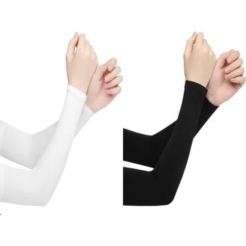 2 Pairs UV Protection Ice Silk GlovesIce Sleeves Sun Protection Riding and Driving Fitness Running Basketball Arm Guards