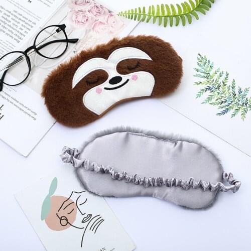 2021 Sloth Sleeping Mask Cartoon Eyepatch Plush Eye Cover Eye Mask Eye Care Tool Soft Blindfold Travel Use