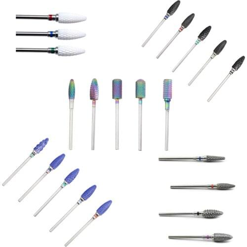 27 Type Rainbow Tungsten Carbide Ceramic Nail Drill Bits Suitable for all Nail machines For Electric Drill Manicure Accessory