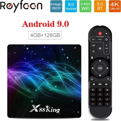 4GB 128G X88 King Amlogic S922X TV Box Android 9.0 Support Dual Wifi BT 5.0 1000M 4K 60fps USB3.0 Google Play Youtube 4K Media