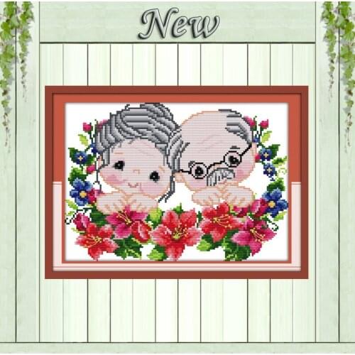 Be together till old couple painting counted printed on canvas DMC 11CT 14CT Cross Stitch kits needlework Sets embroidery lovers