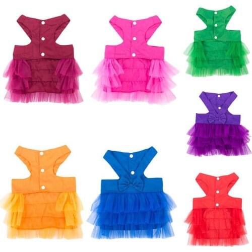 Pet Dog Colored Tutu Gauze Dress Skirt Puppy Lace Puffy Princess Clothes Apparel Wedding Skirt Dog Dress Pet Apparel Outfit