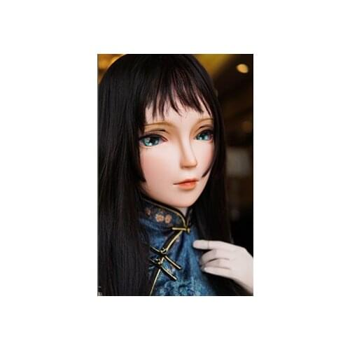 HIDOLLS 32) Custom Female Girl Silica Resin Half Head Cosplay Anime Role Play BJD Kigurumi Masks Crossdresser Doll Mask