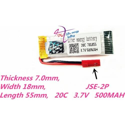 JSE-2P 701855 3.7V 600mAh Drone Rechargeable Li-polymer Battery 701855 For RC UDI u817 u817a u817c s032