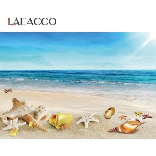 Laeacco Summer Tropical Fantasy Beach Starfish Shell Scene Baby Child Party Photocall Photo Backdrop Photography Background