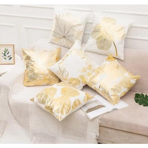 New arrival white color pillow cushion with bronzing/gold blocking/gilding Home Decor Pillow Bedroom Sofa Car Throw Pillows