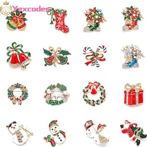 Yexcodes Fashion Boots Shoes Christmas Brooch Shipping Brooch Rhinestone Brooch Stone Color Brooch Jewelry Christmas