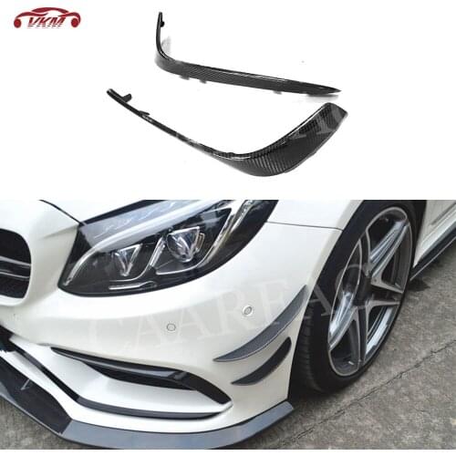 Carbon Fiber Front Bumper Fog lamp Cover trims for Mercedes Benz C Class W205 C63 AMG C200 C260 C300 Sedan Coupe 2015-2017