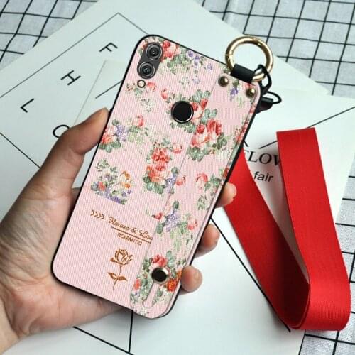 Luxury Neck Lanyard Shell Cover For Huawei Honor 8 Pro 9 Lite V10 Rose Holder Case For Huawei Honor 7C 7A 8A 8S 8C 8X Max