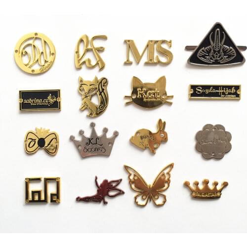 Personalize Clothes/Bag/Shoes/Jeans Accessories Customized Metal Label Zinc Alloy Tag Engraved Patch