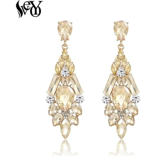 VEYO Crystal Drop Earrings For Woman Luxury Earring Elegant High Quality Brincos Pendientes