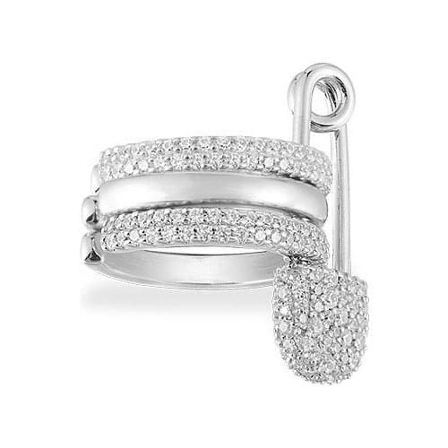 Brand 1:1Fashion 1PC Single Safety Safety Needle Ear Bone Cuff Sliding Zirconia Clip Earring Women Jewelry