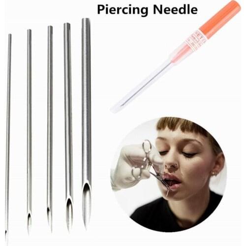 1PC Surgical Steel 14/16/18/20G Catheter Piercing Needles Sterile Nose Ear Mavel Piercing Tattoo Needle Body Pircing Tool agulha