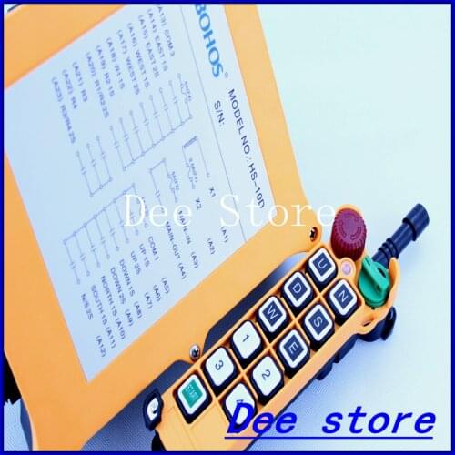 10 Channels 5 Motion 2 Speed 1 Transmitter Hoist Crane Truck Radio Remote Control Push Button Switch System with E-Stop