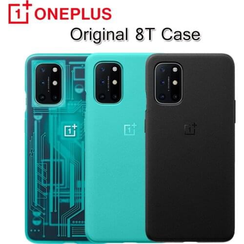 100% Original OnePlus 8T Case Sandstone Karbon Bamper Case Protective Case 3D Tempered Glass Screen Protector For OnePlus 8T 8 T