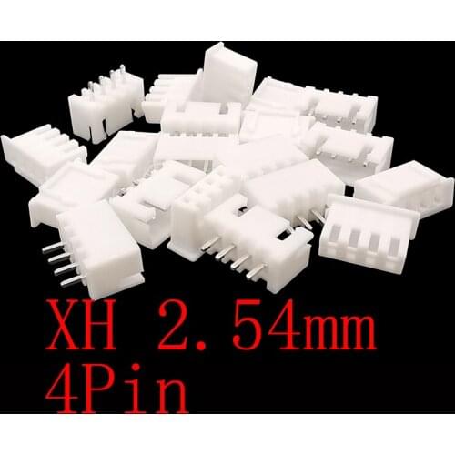100PCS JST XH2.54 4 Pin 2.54mm Pitch Plastic Shell Male Plug + Female Socket Housing Needle Seat Terminal Wire Connector