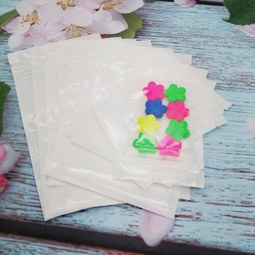 100pcs Pearl Film Bag Aluminum Foil Zip Lock Bag Reusable Plastic Ziplock Bags Small Zip Sachet Food Sample Bags Gift Packaging