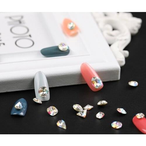 12 AB manicure crystal gem, shining nail art decoration oil, gel DIY wheel jewelry mobile phone nail tools