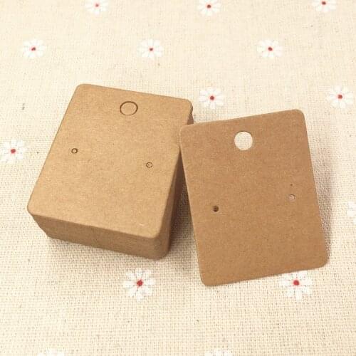 200pcs/lot 5*4cm Kraft Paper Earring Cards Blank Jewelry Packing Cards Brown Earring Display Cards Jewelry Price Tags