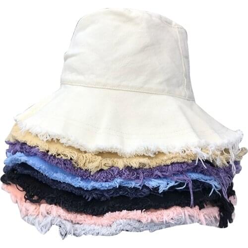 2021 Foldable Women Bucket Hats Summer Panama Cap Beach Sun Fishing Boonie Hat Solid Bucket Hat for Ladies Female Outdoor Caps