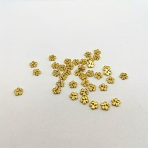50pcs 5mm Metal Flower 2 Holes Mini Doll Buttons Tiny For DIY Crafts Scrapbooking Sewing Accessories
