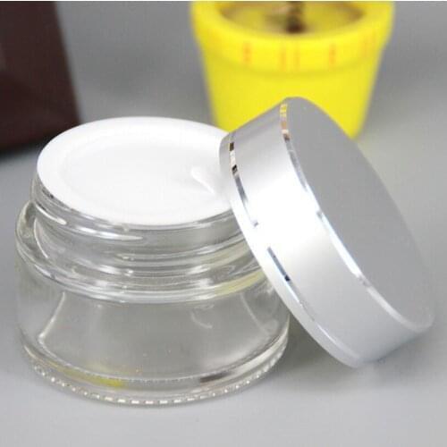 500pcs 5G glass cream container 5ml glass cream jar with gold/silver/black cap 5g glass cosmetic case new