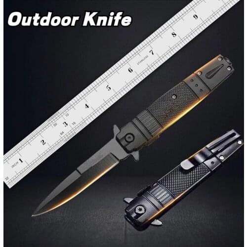 210mm 5CR15MOV Blade Quick Open CS GO Knives 58HRC Outdoor Portable Pocket Camping Tactical Folding Knife Combat Military Knifes