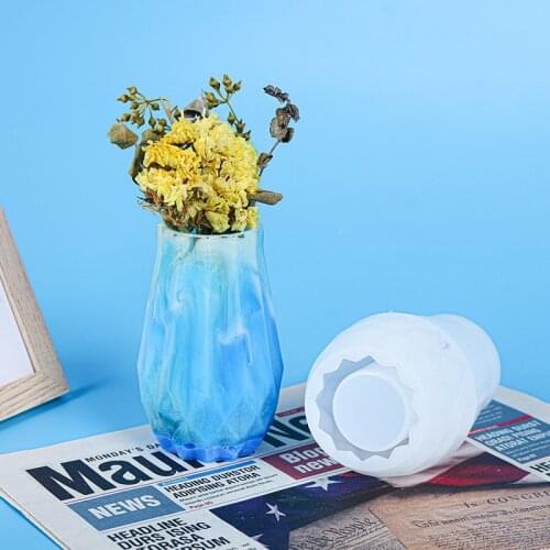 Vase Crystal Epoxy Resin Mold Flowerpot Plant Pot Silicone Mould DIY Crafts Home Decorations Casting Tools