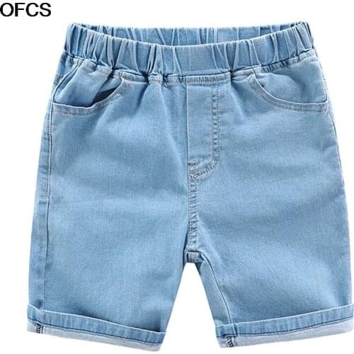 Denim Shorts Summer Boys Shorts Summer Soft Short Jeans Pants Girls Casual Trousers Kids Pocket Shorts Children Clothes 2-12Year