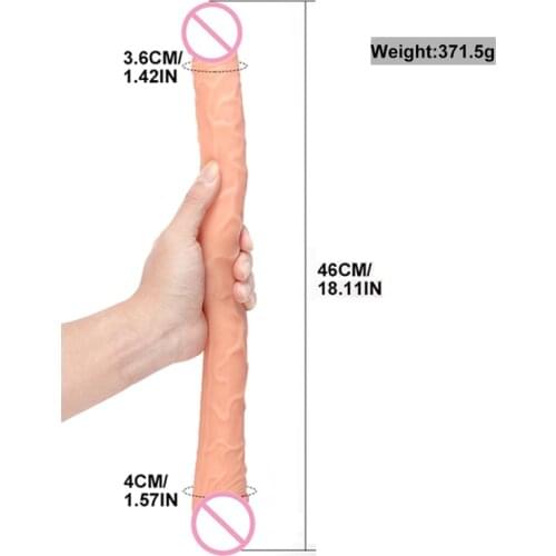 YUELV 46*3.6CM Super Long Double Head Dildo For Female Lesbian Vaginal G-spot Stimulate Artificial Penis Adult Sex Toys Cock