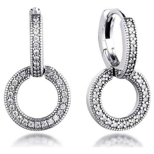 GPY Earrings for Women Sparkling Double Hoop Earring Pendientes Kolczyki Earings Aretes Brincos 925 sterling silver Jewelry