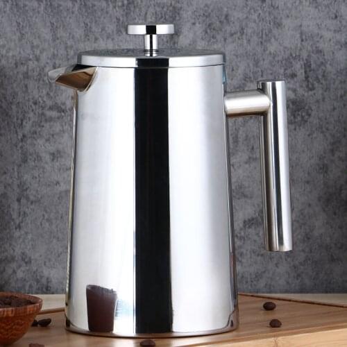 Coffee Maker French Press Stainless Steel Espresso Coffee Machine High Quality Double-Wall Insulated Coffee Tea Maker Pot 1000ml