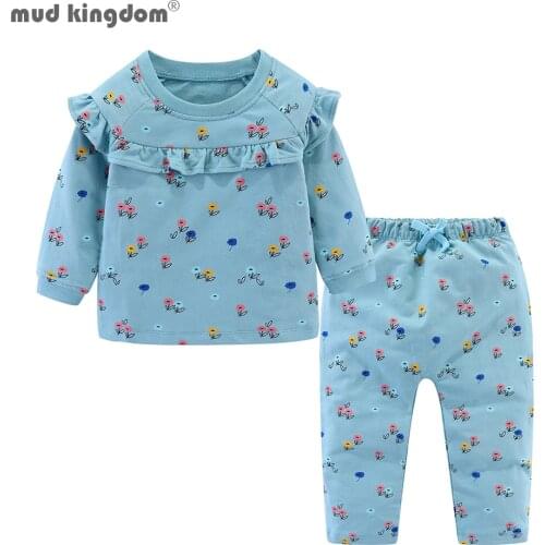 Mudkingdom Childrens Clothes Set Cartoon Unicorn Autumn Winter Sweatshirt Jogger Pants Kids Outfits