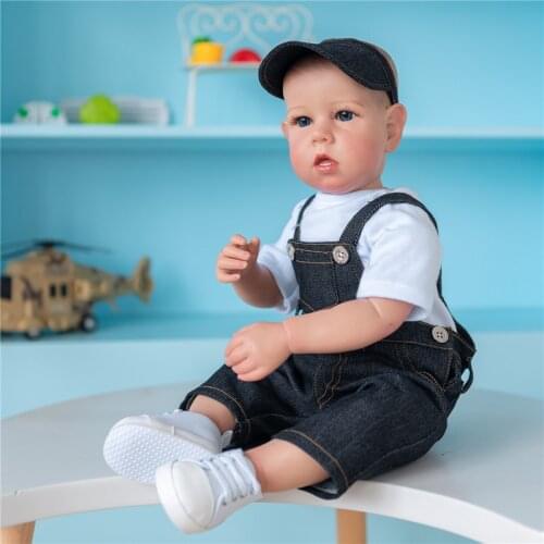 NPK 50CM Reborn Toddler Boy Doll Liam Handdetailed painting with Veins visible Lifelike Real Soft Touch Collectible Art Doll