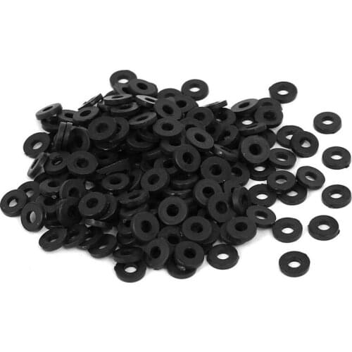 M2 X 5Mm X 1Mm Nylon Flat Insulating Washers Gaskets Spacers Black 200PCS