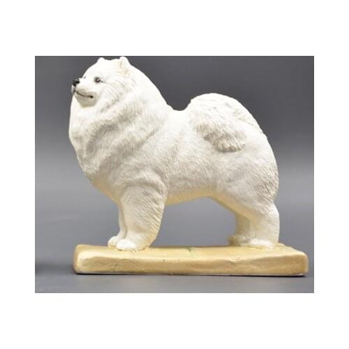 M7 Samoyed Dog Set Statue Figure Home Collector Home Car Decoration Samoyed Resin Toy Gift Education Model Adult Kids Gift