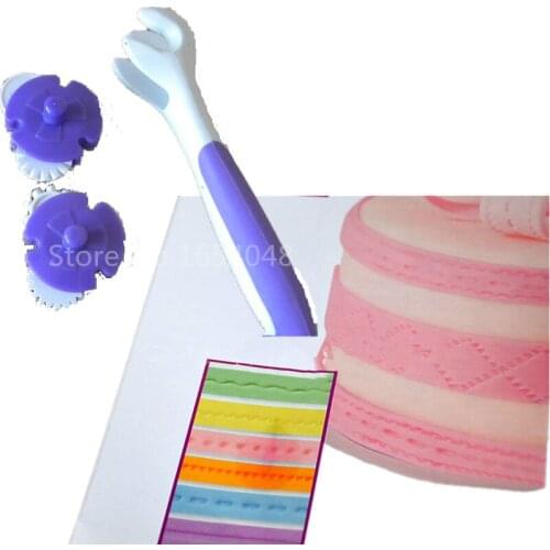 Newest Fondant Embossing Wheel Food Grade Cooking Tools Big Wheel Fondant Cake Roller Embosser Cake Decorating Fondant Roller