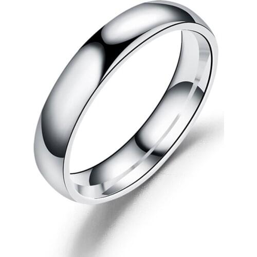 New Arrivals Simple Wedding Rings For Women 4mm Width Classic Elegant Stainless Steel Rings