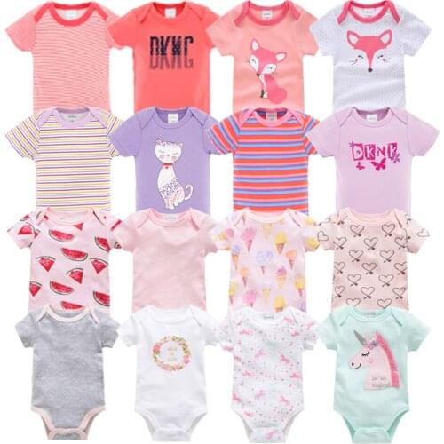 Baby Clothes Girl Cotton Cute Cartoon Print ropa de bebe nena 3 6 9 12M Short Sleeve Newborn Baby Boy Clothes Infant Clothing