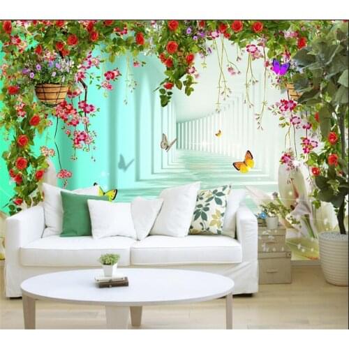 Custom wallpaper 3d dream heart-shaped flower cluster extension space photo studio wedding background living room bedroom обои