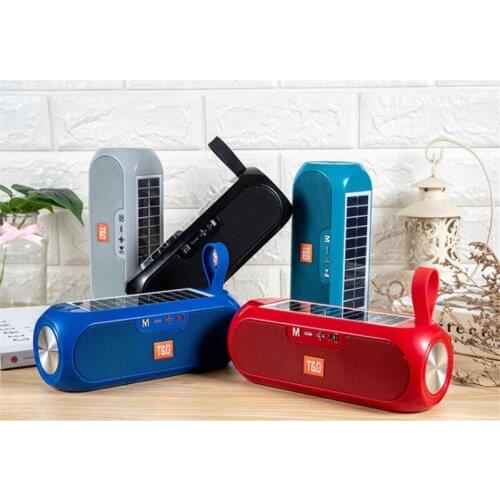 Portable Solar Charging Bluetooth-compatible Speaker Column Wireless Stereo Music Box Loudspeaker Outdoor Speaker 30