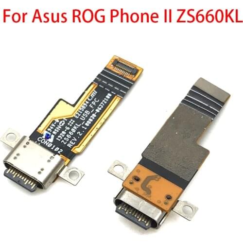 Dock Connector For Asus ROG Phone II ZS660KL Micro USB Charger Charging Port Flex Cable Board With Microphone Replacement Parts
