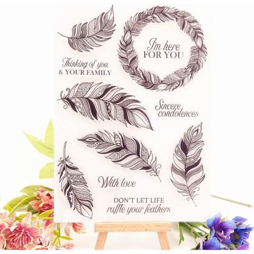15*21CM Hot selling feather transparent seal clear stamp silicone seal roller stamp DIY scrapbook album / card production