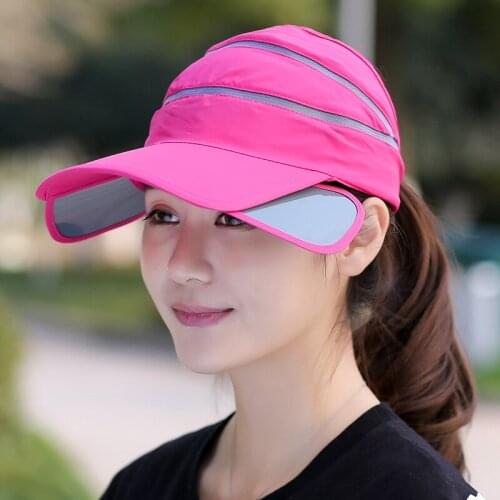 2021 New Retractable Visor Female Summer Sun Empty Top Plastic Visor Hats Riding UV Sun Hat Woman Beach Hat Fishing Cap